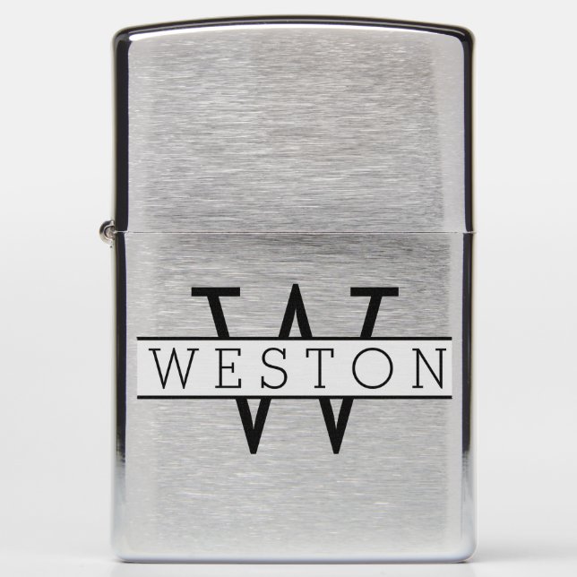Monogram Zippo Lighter Monogrammed Gift (Front)