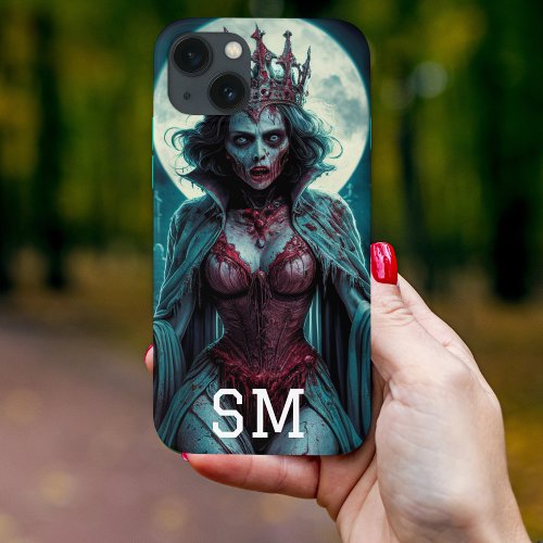 Monogram Zombie Queen Horror Ghost Halloween  iPhone 13 Case