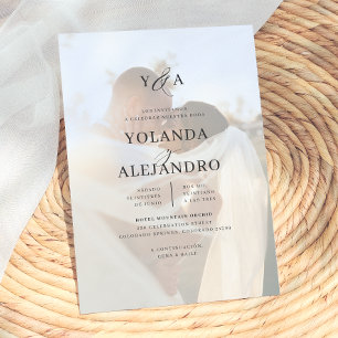 Monograma de Boda Invitaciones Elegantes con Foto Invitation