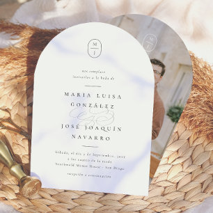 Monograma Formal Invitación de Boda Elegante Invitation