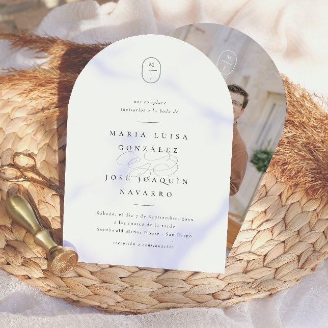 Monograma Formal Invitación de Boda Elegante Invitation (Creator Uploaded)