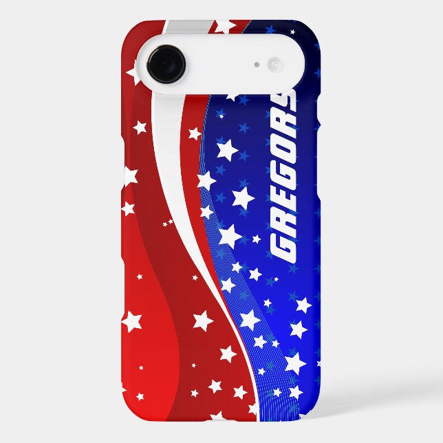 Monogramed Abstract American Flag Design Case-Mate iPhone Case (Back)