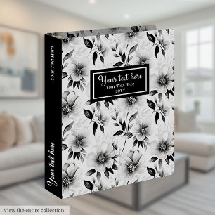 Monogramed black and white memory album gift 3 ring binder