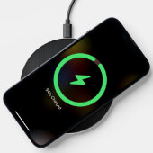 Monogramed Black Brushed Aluminum Texture 2 Wireless Charger (Phone)