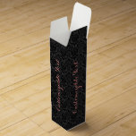 Monogramed Black Monotones Floral Damasks Pattern Wine Gift Box<br><div class="desc">Monogramed elegant black monochromatic vintage floral damasks pattern. Customizable text in suggested pink.</div>