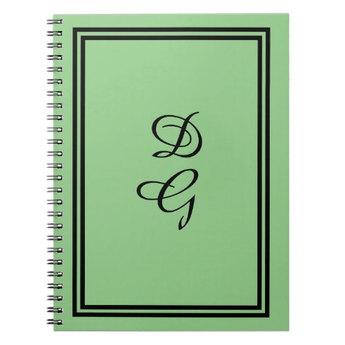 Monogramed Black on mint green Lulumama matching Notebook