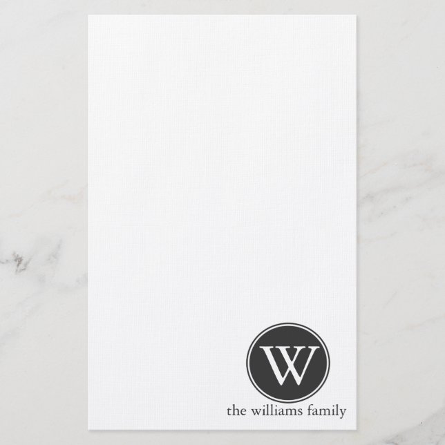Monogramed Circle Stationery (Front)