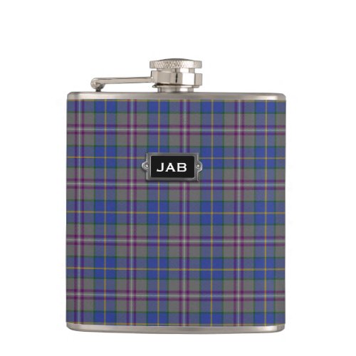 Monogramed Clan Baird Tartan Plaid Flask