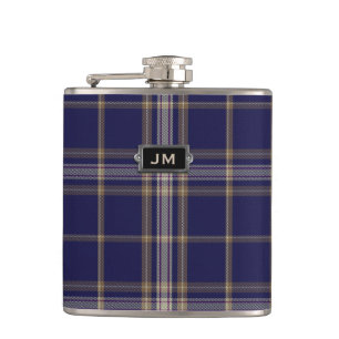 Monogramed Clan Baker Tartan Plaid Flask