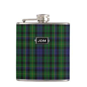 Monogramed Clan MacBride Tartan Plaid Flask