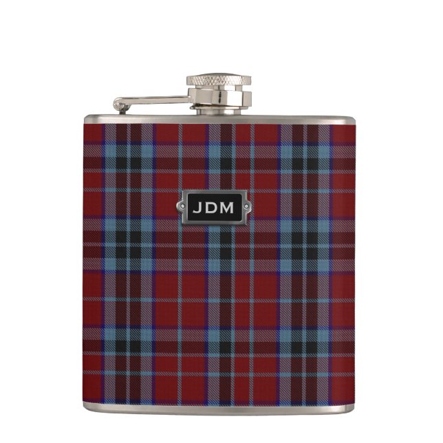 Monogramed Clan MacTavish Tartan Plaid Flask (Front)