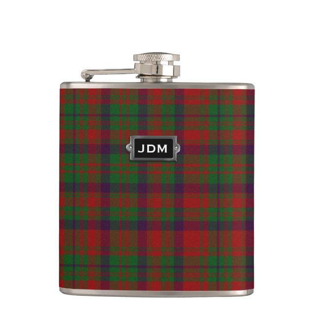 Monogramed Clan Matheson Tartan Plaid Flask (Front)