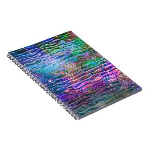 Monogramed Colorful Abstract Melting Class Notebook