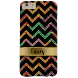 Monogramed Colorful Zigzag Chevron Pattern Barely There iPhone 6 Plus Case