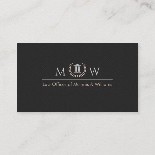 Monogramed Courthouse Business Card (Front)