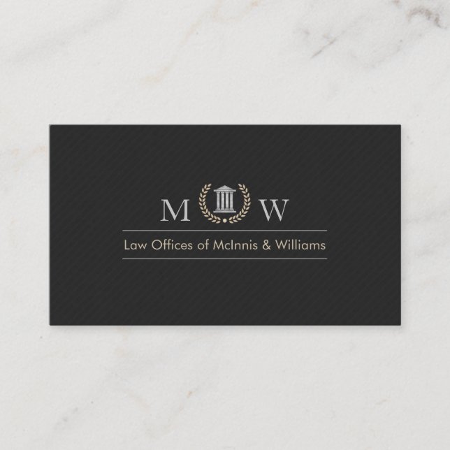 Monogramed Courthouse Business Card (Front)