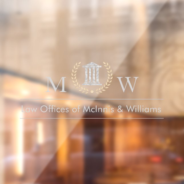 Monogramed Courthouse Window Cling (Sheet 2)