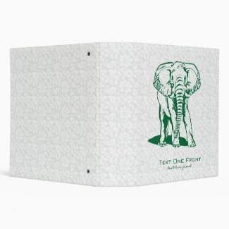 Monogramed Cute Hunter Green Elephant Line Drawing