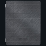 Monogramed Dark Gray Carbon Fiber Metallic Texture iPad Smart Cover<br><div class="desc">Elegant simple dark gray tones carbon fiber metallic texture background. Customizable monogram.</div>