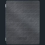Monogramed Dark Gray Carbon Fiber Metallic Texture iPad Smart Cover<br><div class="desc">Elegant simple dark gray tones carbon fiber metallic texture background. Customizable monogram.</div>