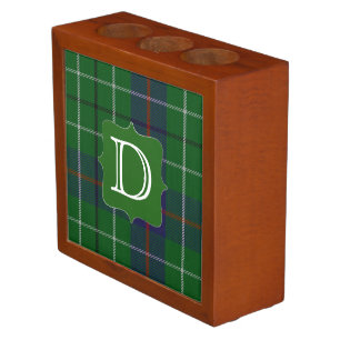 Monogramed Duncan Plaid Desk Organizer
