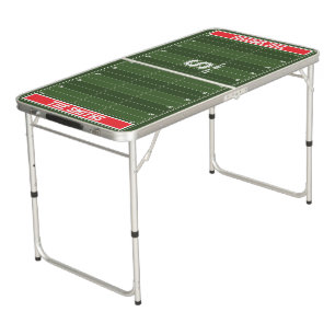 Monogramed Football Tailgate Beer Pong Table
