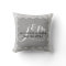 Monogramed Gray Linen & White Lace Wedding Pillow