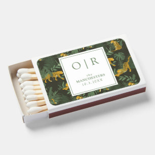 Monogramed Jungle Animal Wedding Favor Matchboxes