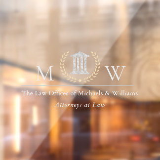 Monogramed Legal Practice Window Cling