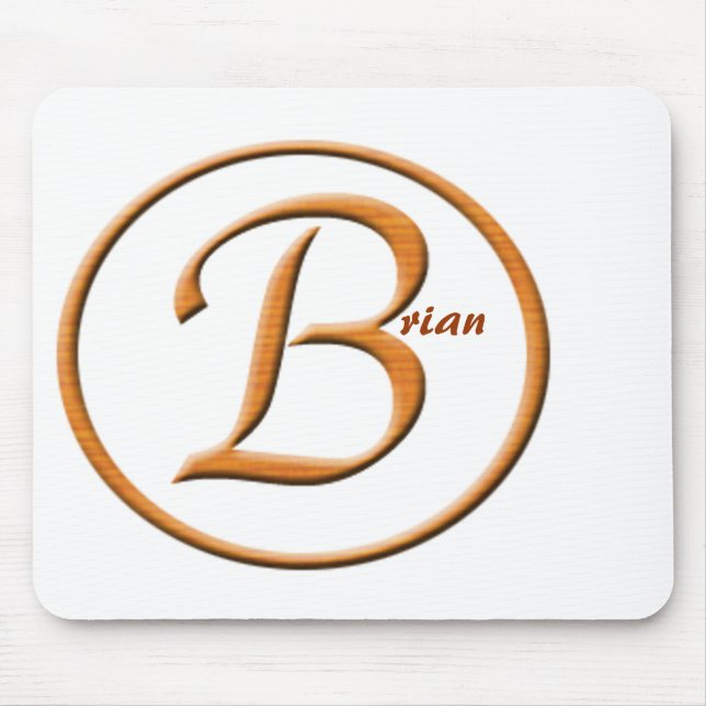 Monogramed Letter "B" Name Mouse Pad (Front)