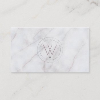 Monogramed Luxe Gray Marble Business Card by artNimages at Zazzle