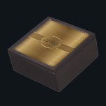 Monogramed Metallic Gold Brushed Aluminum Look Gift Box<br><div class="desc">Elegant metallic gold design with brushed aluminum texture look. Optional monogram</div>