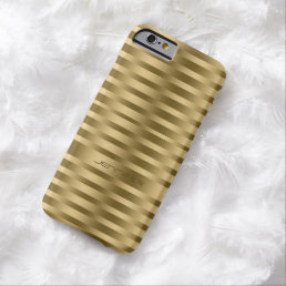 Monogramed Metallic Gold Thin Stripes Pattern Barely There iPhone 6 Case