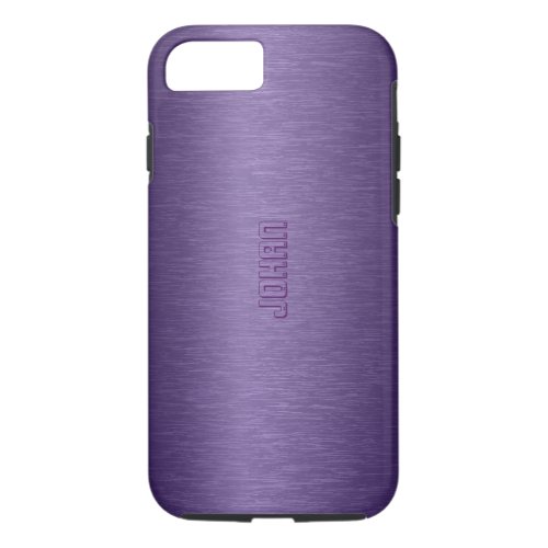 Monogramed Metallic Purple Brushed Aluminum Look iPhone 87 Case