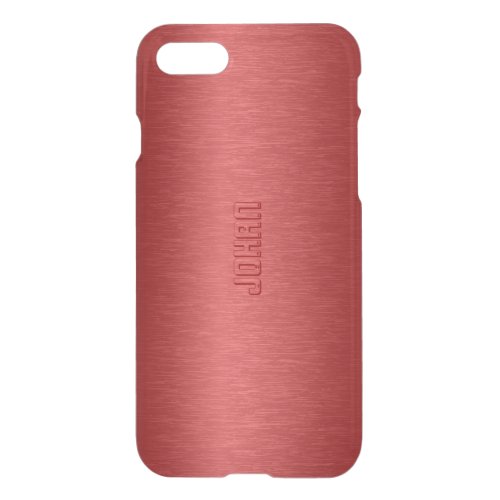 Monogramed Metallic Red Brushed Aluminum Look iPhone SE87 Case