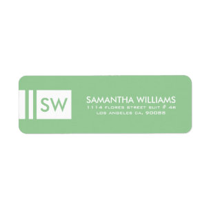 Monogramed Modern Mint-Green And White Label