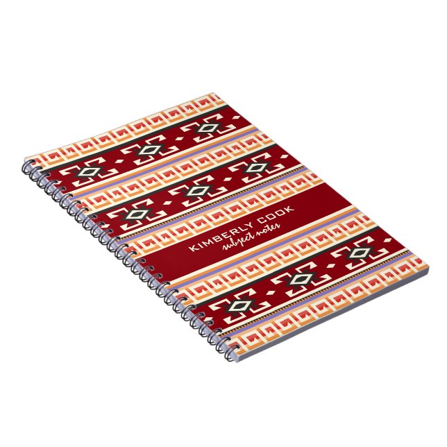 Monogramed Native American Tribal Geometric Patter Notebook (Right Side)