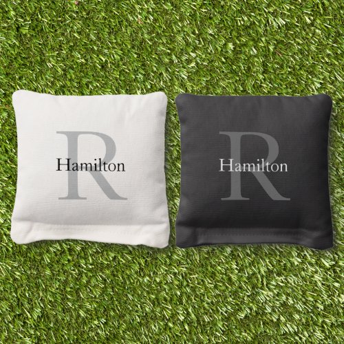 Monogramed personalized name cornhole bags