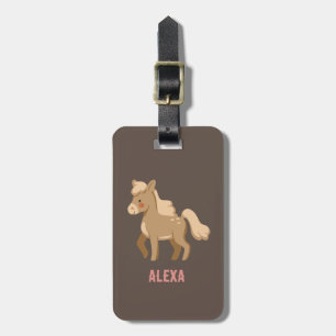 Monogramed Personalized Pony Equestrian Horse Girl Luggage Tag