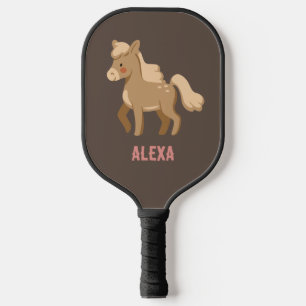 Monogramed Personalized Pony Equestrian Horse Girl Pickleball Paddle