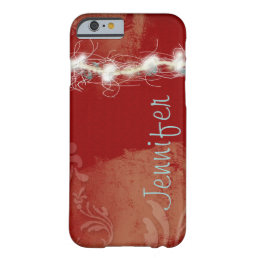 Monogramed Personalized Red Art Barely There iPhone 6 Case