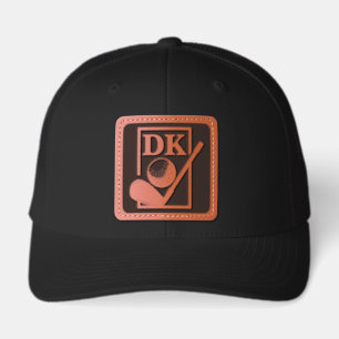 Monogramed Personalized Sports Golf Fan Leather Patch Hat