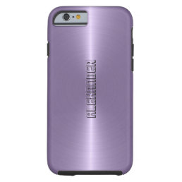 Monogramed Plain Plum Purple Metallic Background Tough iPhone 6 Case