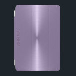 Monogramed Plum Purple Metallic Background iPad Mini Cover<br><div class="desc">Elegant plum purple metallic background,  stainless steel look( Image of stainless steel colored plum purple)</div>