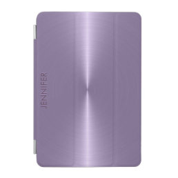 Monogramed Plum Purple Metallic Background iPad Mini Cover