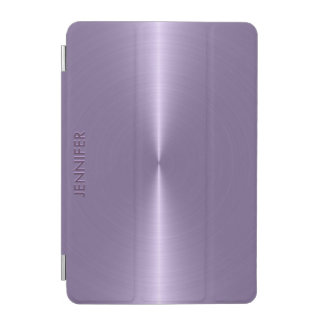 Monogramed Plum Purple Metallic Background iPad Mini Cover