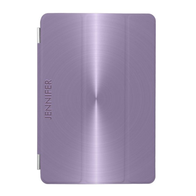 Monogramed Plum Purple Metallic Background iPad Mini Cover (Front)