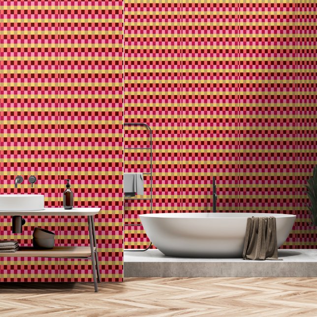 Monogramed Polka Dots Pattern Wallpaper (Bathroom)
