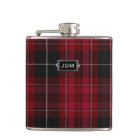 Monogramed Pride of Wales Tartan Plaid Flask