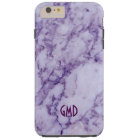 Monogramed Purple Tint Marble Stone Pattern